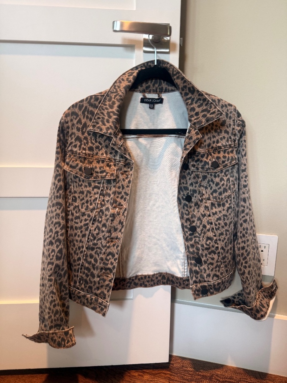 Leopard Print Jean Jacket